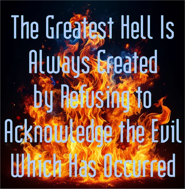 The greatest hell is created through failure to acknowledge evil which has occurred